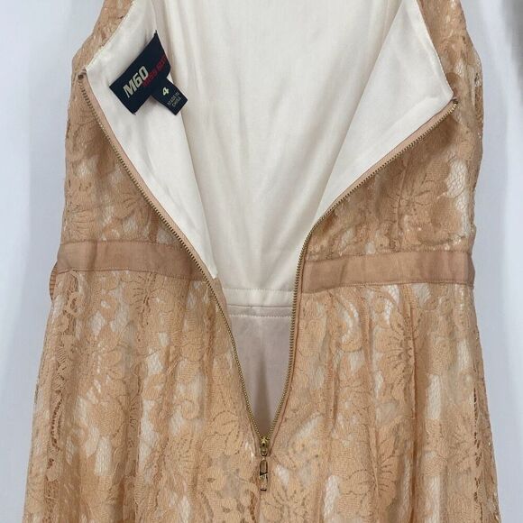MISS SIXTY M60 Lace Overlay‎ Fit & Flare Dress Knee Length Pretty Dress Peach 4 - Picture 11 of 14